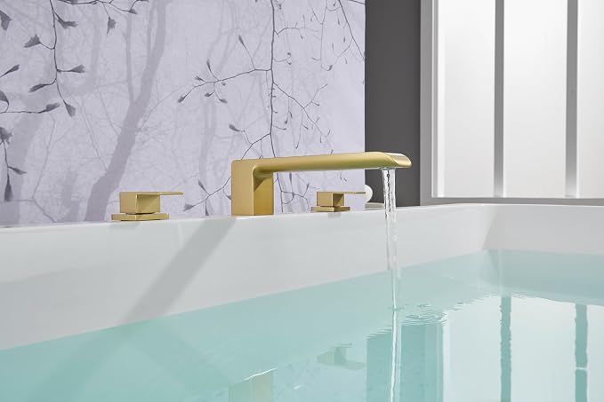 SITGES Minimalist Square-Shaped Bathtub Faucet, 2-Handle Widespread Roman Tub - Image 3