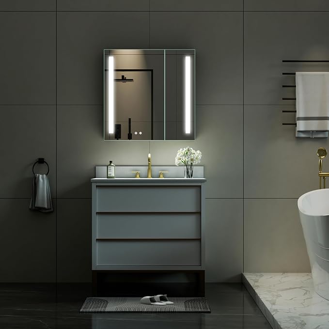 WELLFOR 30" X 30" LED Medicine Cabinet - Image 12
