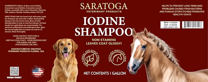 2% Iodine Shampoo for Horses & Dogs – Non-Staining Antiseptic Wash for Skin - Image 4