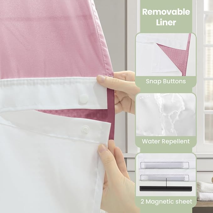 Inhousolu No Hook Shower Curtain - Image 5