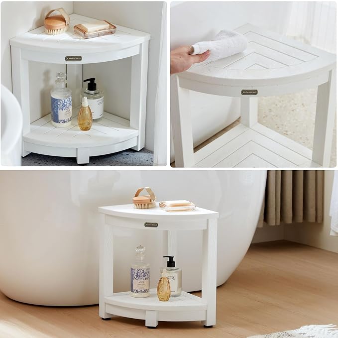 Corner Shower Stool for Inside Shower Waterproof, Poly Lumber Bathroom Shower - Image 7