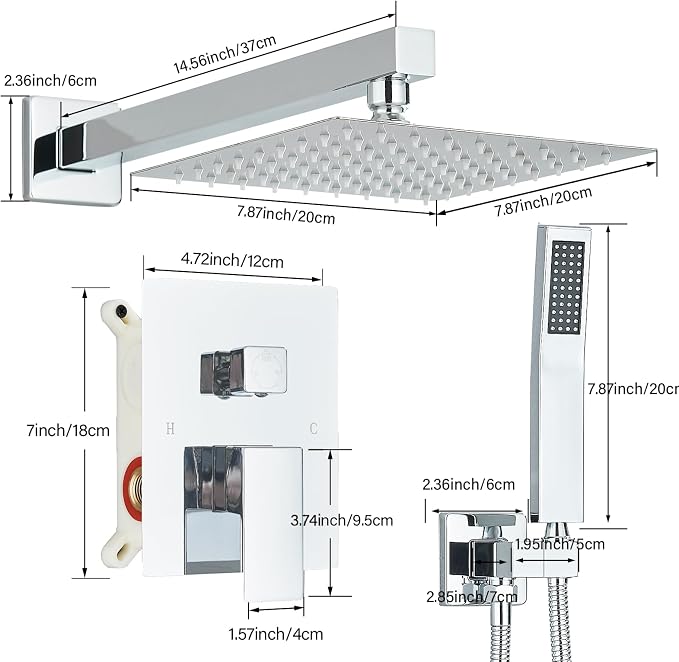 Shower Faucet Polished Chrome Shower System - Image 7