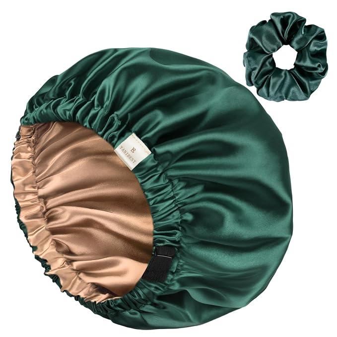 YANIBEST Adjustable Satin Bonnet Double Layer Hair Bonnet by yanibest
