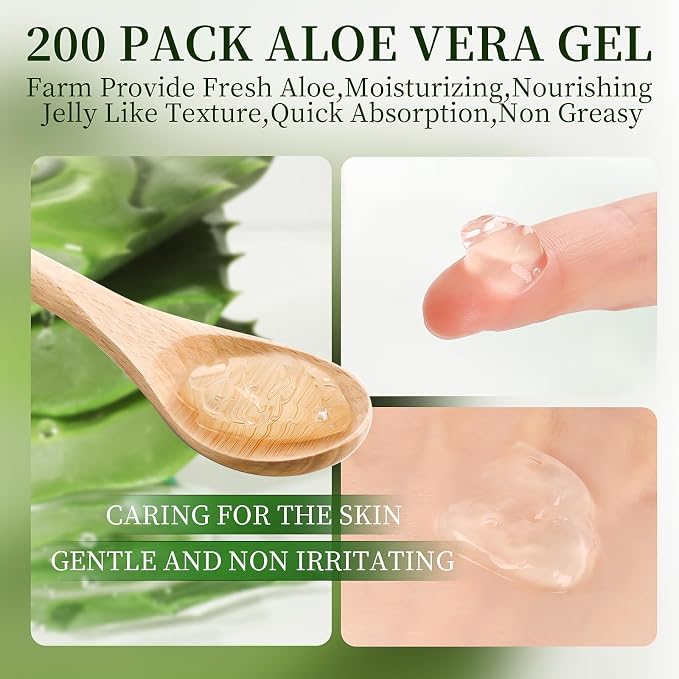 200 Pack Bulk Aloe Vera Gel, 99% Pure Aloe Vera Gel - Image 3