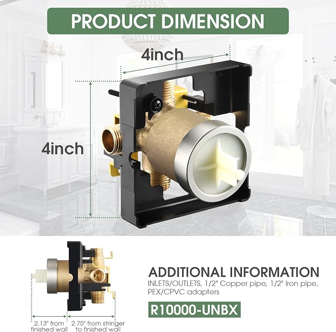 Shower Valve Body for Delta 13, 17 or 17T Series Trim Kits, Universal - Image 2
