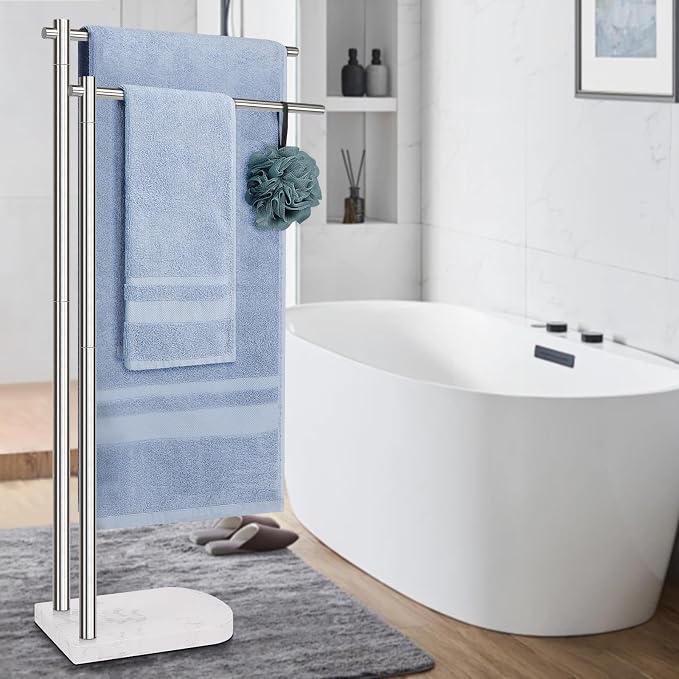 Livabber Standing Towel Rack, 304 Stainless Steel 2-Tier Towel Holder Stand - Image 8