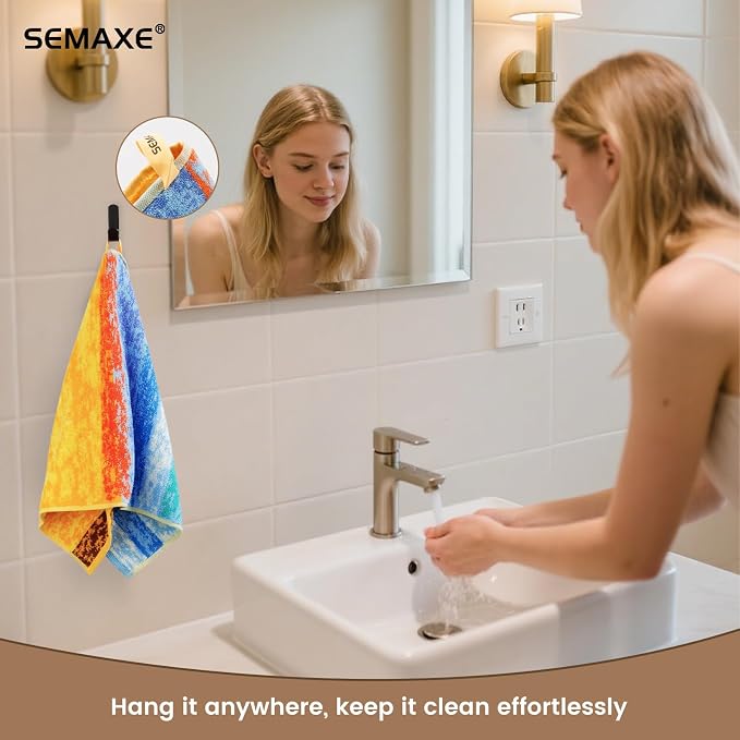 SEMAXE Hand Towels for Bathroom, 100% Cotton Towels - Image 5