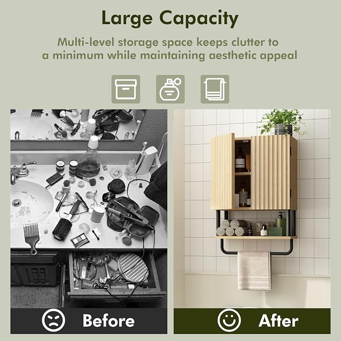 RUSTOWN Farmhouse Bathroom Wall Cabinet - Image 9