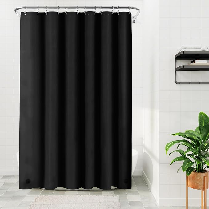 Barossa Design Black Long Shower Curtain Liner 78" Height by BarossaDesign
