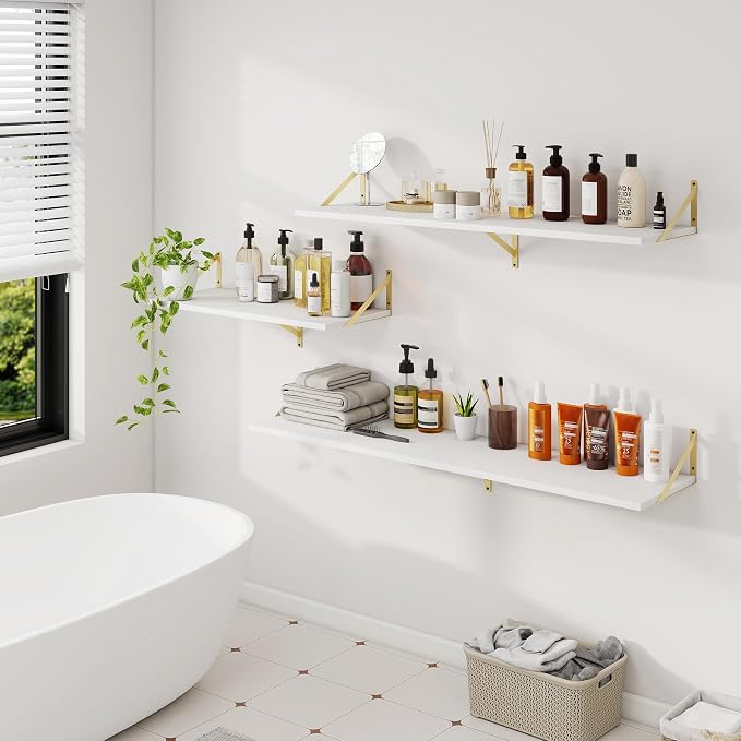 Floating Shelves for Wall, 12 Inch Deep Floating Shelves Set of 2, 55W x 12D - Image 2