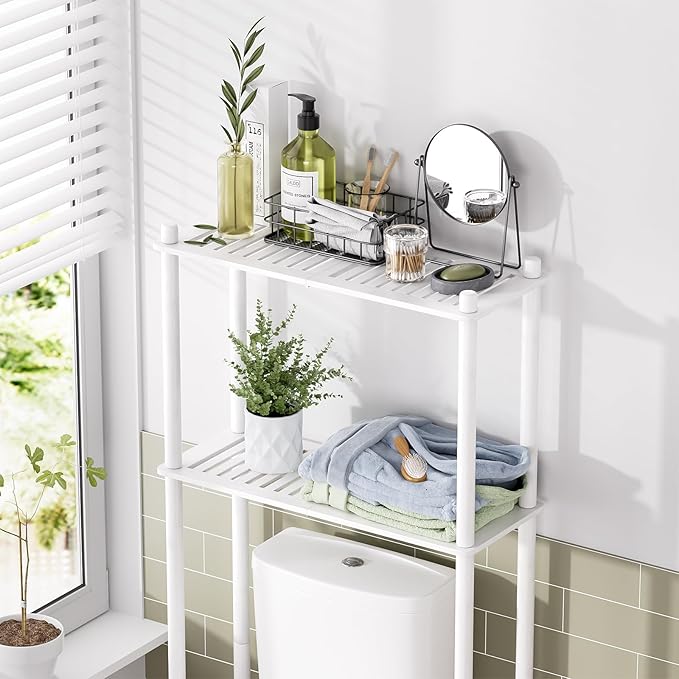 AmazerBath Bamboo Over The Toilet Storage Shelf, 2-Tier Over Toilet Bathroom - Image 3