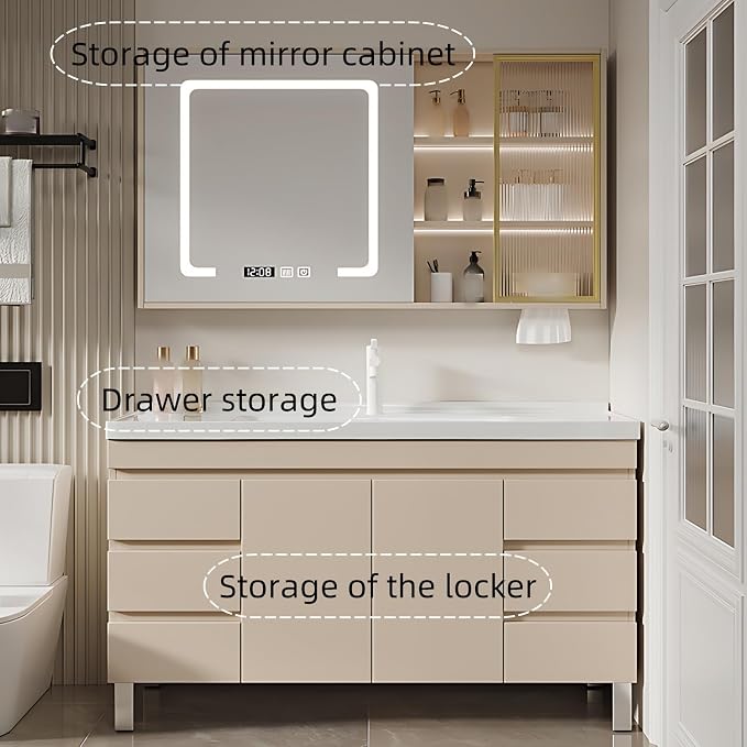 56IN Modern Bathroom Vanity - Image 7