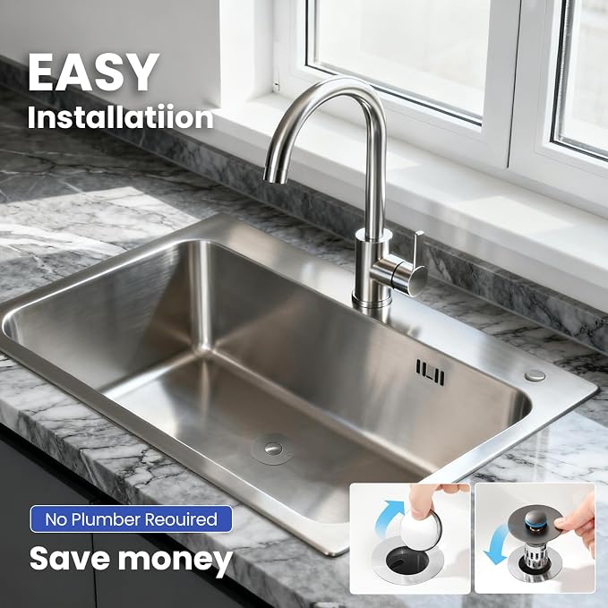 Universal Bathroom Sink Stopper, Pop Up Sink Drain Strainer Plug - Image 8