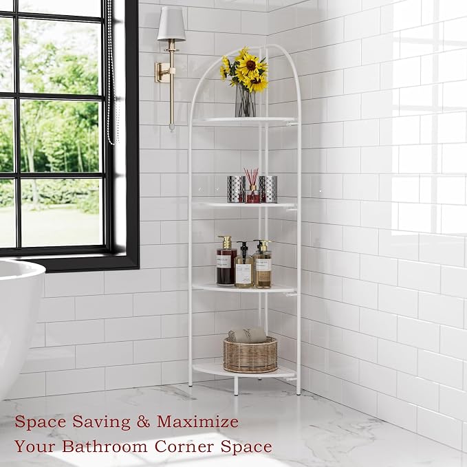 Crofy Foldable 4 Tier Corner Shelf, Metal Corner Plant Stand - Image 6