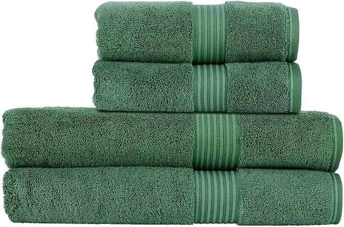 Christy Supreme Hygro 4 Piece Towel Set | Spruce | 100% Luxury Supima Cotton | by Christy