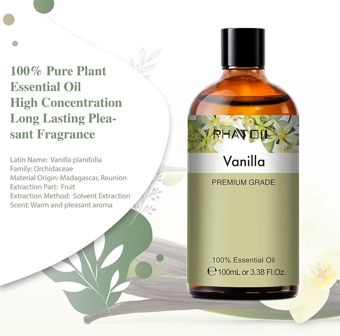PHATOIL Vanilla Essential Oil 100ML, Vanilla Essential Oils - Image 4