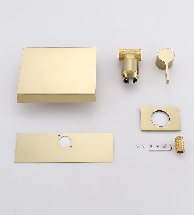 sumerain Wall Mount Tub Faucet Brushed Brass - Image 9