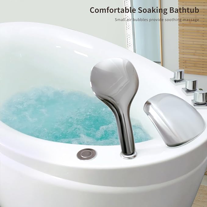 Empava Air Jetted Massage Bath Tub 48 in. Freestanding Bathtub Air Mirco Bubble - Image 4