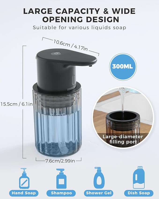 Automatic Liquid Soap Dispenser Touchless, 10oz/300ml Rechargeable, 3 - Image 2