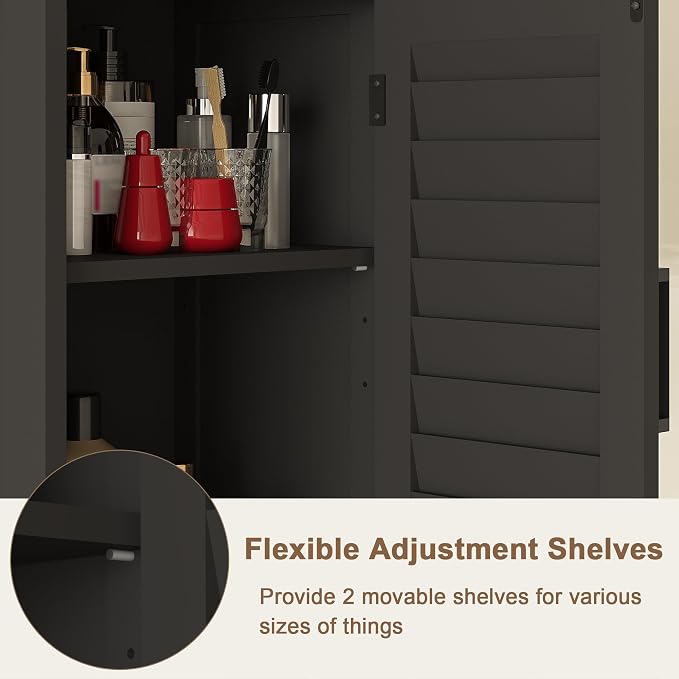 ChooChoo Farmhouse Storage Cabinet, Tall Bathroom Storage Cabinet - Image 6