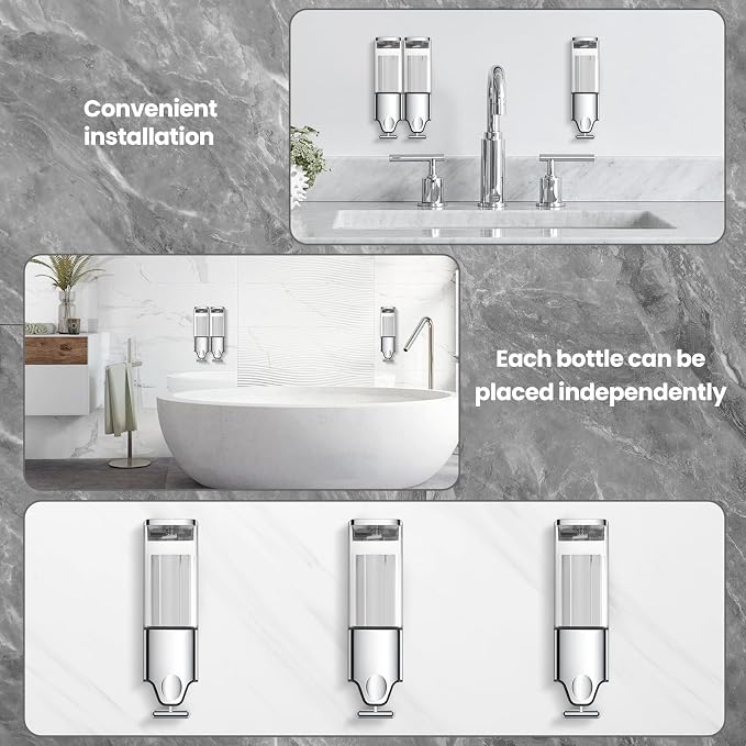 3-in-1 Quadrate Dispensers for The Shower, Shower soap Dispenser, Conditioner - Image 4