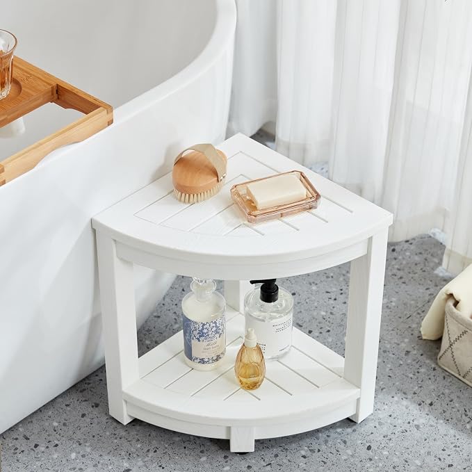 Corner Shower Stool for Inside Shower Waterproof, Poly Lumber Bathroom Shower - Image 2