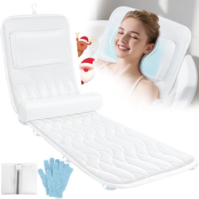 Full Body Bath Pillow for Bathtub, Luxury Thick Bath Cushion for Soaking Tub by Ciavca