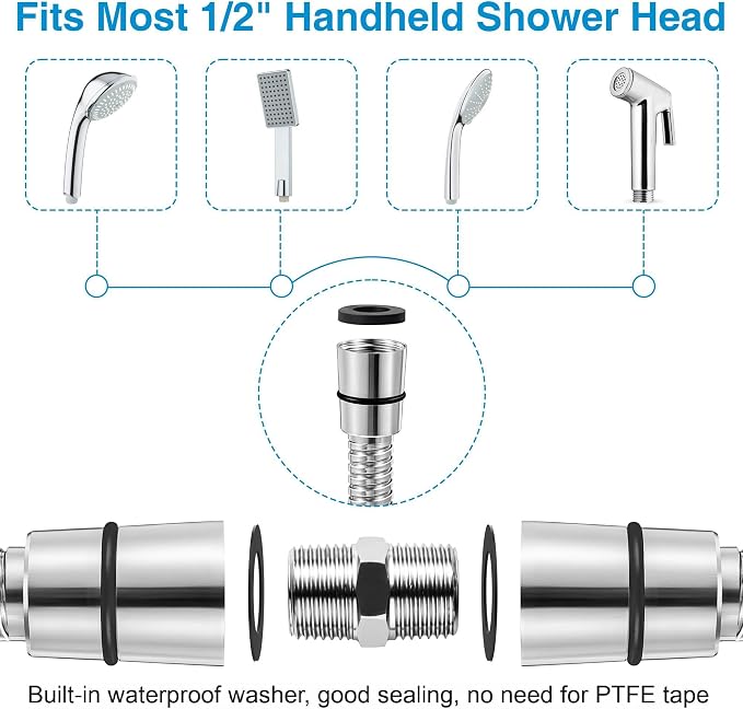 Dreyoo 1 Pack 79 Inch Shower Hose - Image 4
