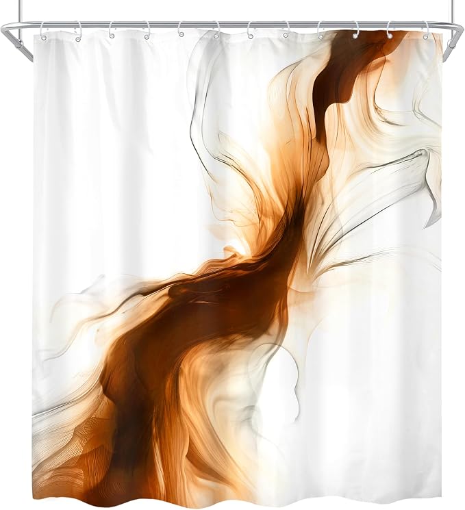 Cinbloo Burnt Orange 60Wx72H Shower Curtain Abstract Bathroom Decor - Image 7