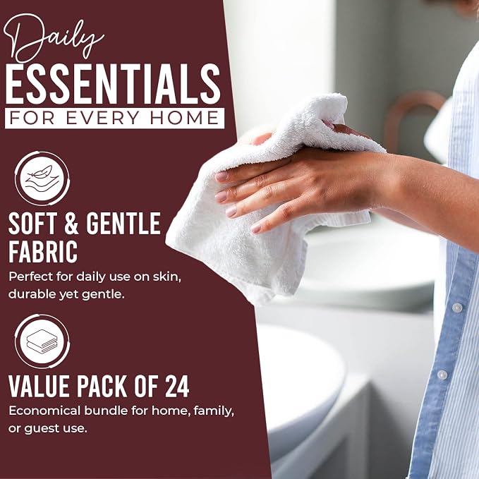 DAN RIVER 24 Pack Wash Cloths for Showering - Image 3