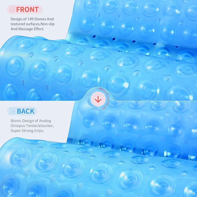 Anti-Slip Bathtub Shower mat, 27.5×14.5（Approximately 70×37cm） inch Soft - Image 2