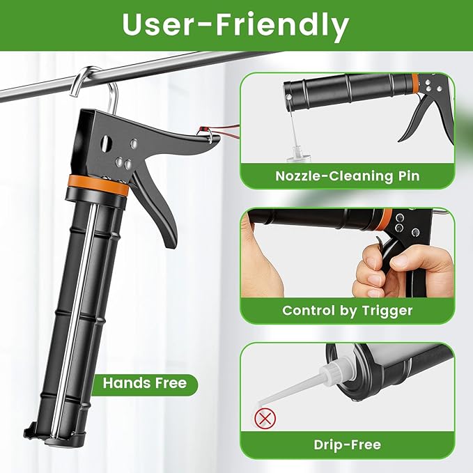Professional Caulk Gun Kit - 5 in 1 Caulking Tool Set - Image 3