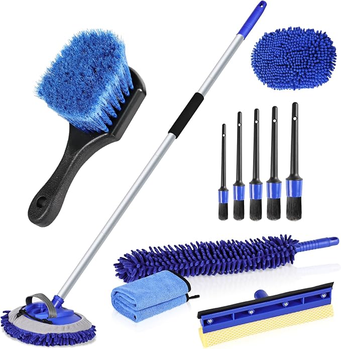 anngrowy 56.7" Car Wash Brush Mop Kit Mitt Sponge by anngrowy