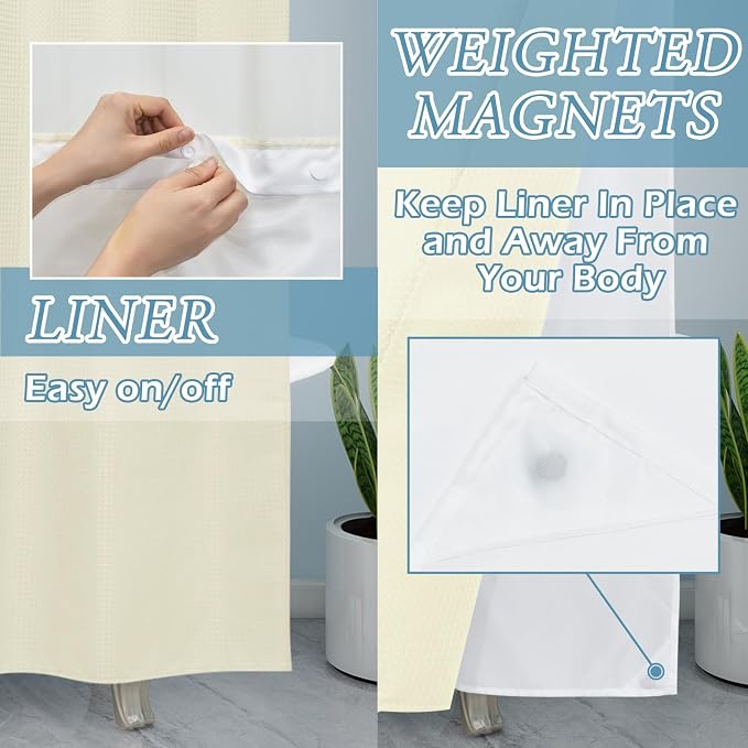 Ivory Stall Hotel Shower Curtain - Image 4