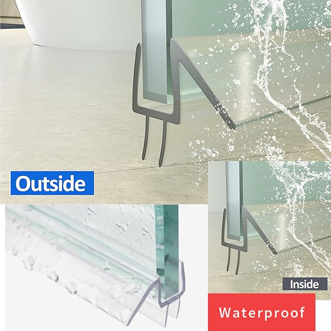 B1 Shower Door Bottom Seal Sweep Stop Shower Leaking, Total Length 47″ - Image 3