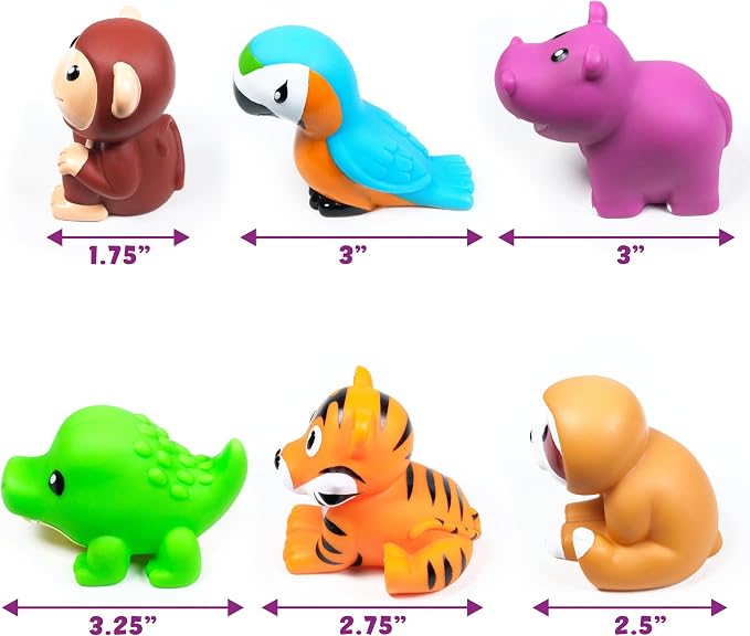 Tub Works® Rainforest™ Mold Free Bath Toys, 6 Pack | Sealed, No Hole Bath Toys - Image 8