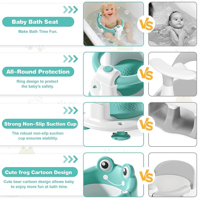 Baby Bath Seat for Babies 6 Months & up Non-Slip Toddler Bath Seats for Sitting - Image 3