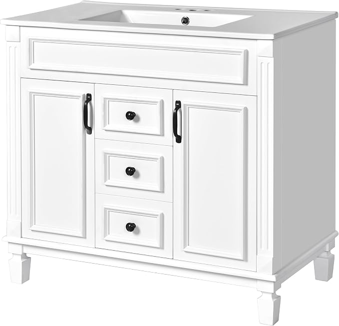 Merax 36” Bathroom Vanity with Sink, Freestanding Single Bathroom Sink Vanity - Image 9