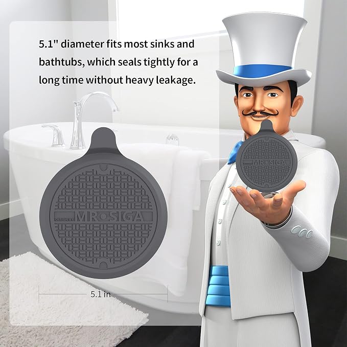 MR.SIGA Silicone Bathtub Stopper, Drain Stopper - Image 2