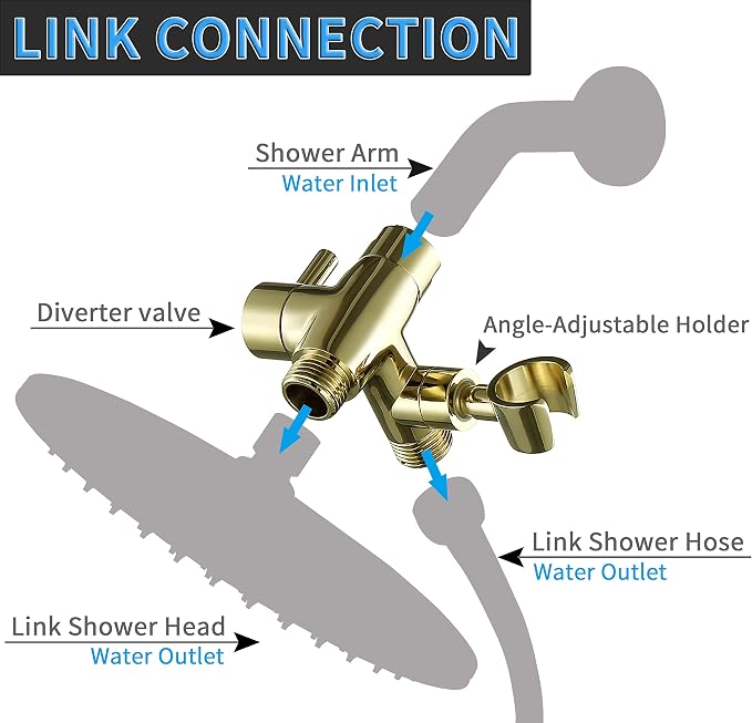 G-Promise Solid Metal Shower Arm Diverter - Image 2