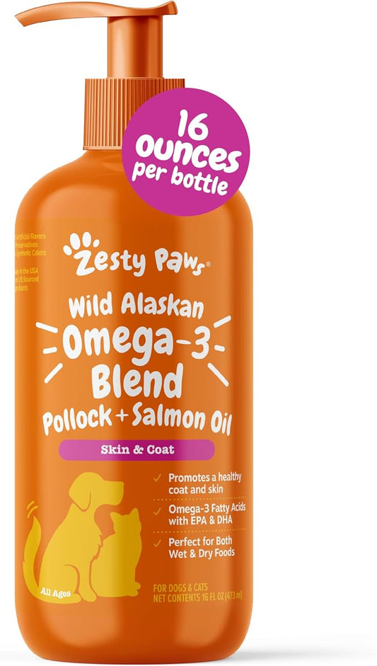 Zesty Paws Wild Alaskan Omega-3 Blend Pollock + Salmon Oil by ZestyPaws