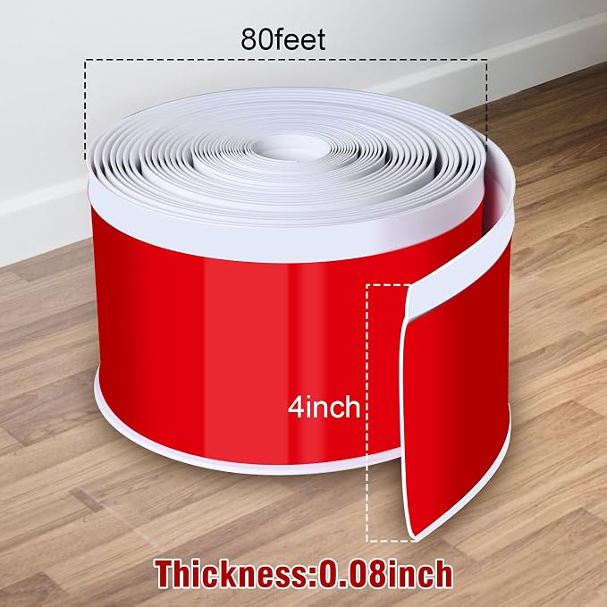 Vinyl Baseboard Molding Trim 4 Inch x 80 Feet Peel and Stick Baseboard Trim - Image 2