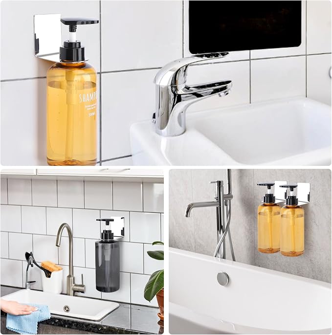 Segbeauty Stainless Adhesive Shampoo Bottle Holder, Dia 1.3inch 3.3cm Non-Drill - Image 7