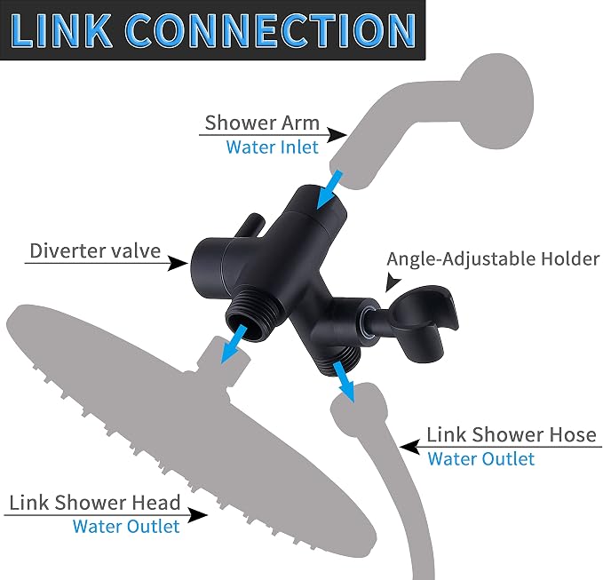 G-Promise Solid Metal Shower Arm Diverter - Image 2