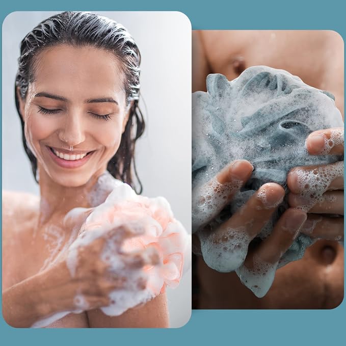 Shellwei 48 Pack Bath Sponge Shower Loofahs Bulk Pack 50g Soft Net Body - Image 2