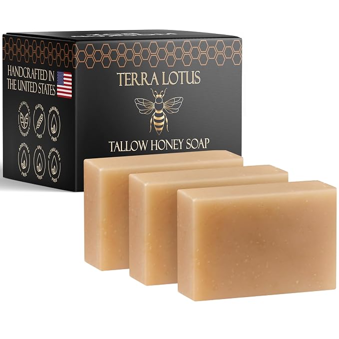 Organic Tallow Soap with Organic Castor Oil & Raw Honey by TerraLotus