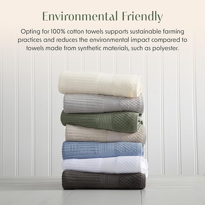 Springtree Home 100% Cotton Bath Towel Set | 6 Piece Set | Absorbent & - Image 7