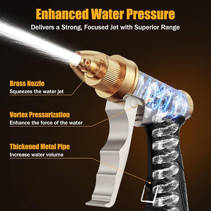 Heavy Duty Brass Garden Hose Nozzle High Pressure Metal Water Spray Nozzle - Image 3
