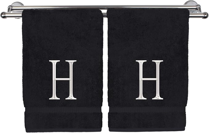 Monogrammed Hand Towel, Personalized Initial Gift, Extra Absorbent 100% Turkish by BareCotton