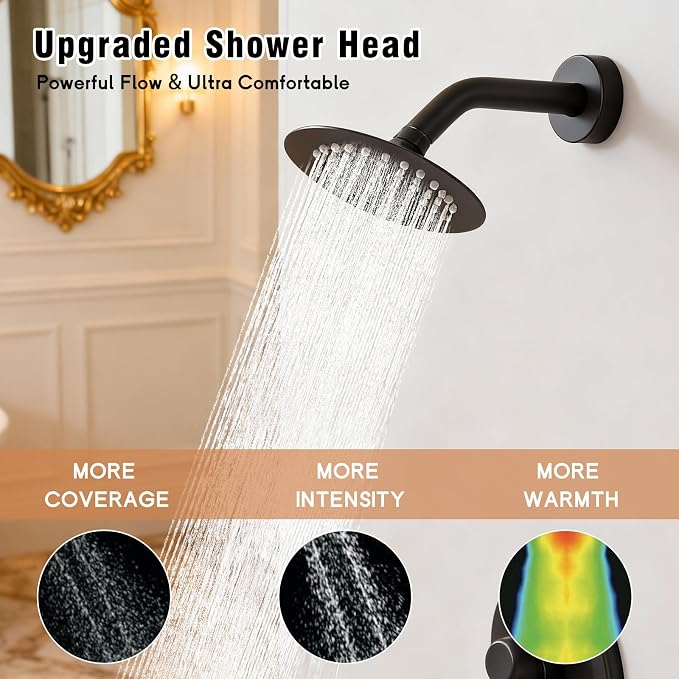 Matte Black Shower Faucet Set - Image 3